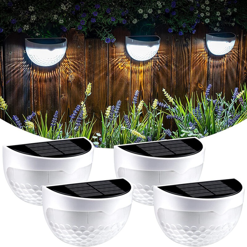 Cross-Border Solar Fence Light 6Led Semi-Circular Step Light Garden Balcony Wall Light Fence Courtyard Small Energy-Saving Super Bright