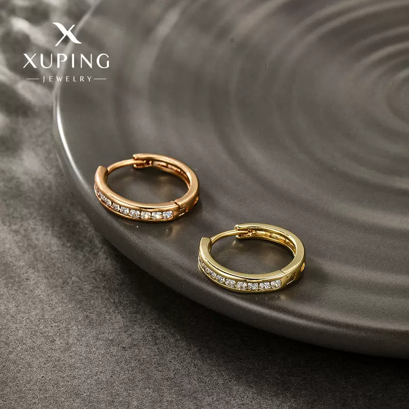 旭平新款时尚跨境欧美风气质微镶锆石耳圈耳扣俄罗斯款精致耳饰女