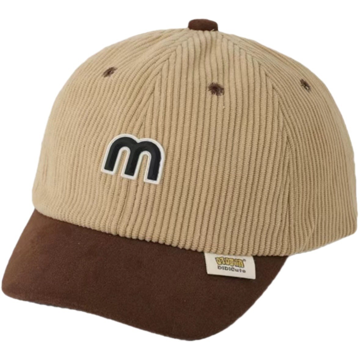 Sombrero de moda infantil de letras m otoño y invierno gorra de lengua de pato gorra de béisbol de terciopelo caliente gorra de sombrero de sombrero