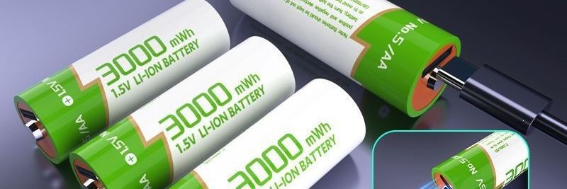 No. 5 No. 7 USB Large-Capacity 1.5V Rechargeable Lithium Battery 3000Mwh High-Efficiency Constant Voltage Source Factory Free Shipping on One Piece