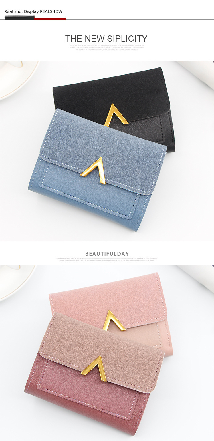 New Korean Style Women's Short Card Bag Small Wallet Three-fold Wallet Women's Multi-card Card Bag Mini Card Case_voghion.com