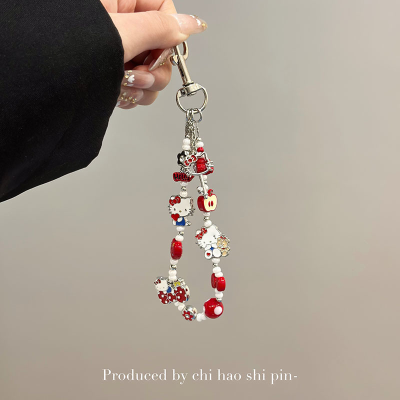 可爱HelloKitty猫咪手链金属手机链高端少女心甜美学生包包钥匙扣|undefined