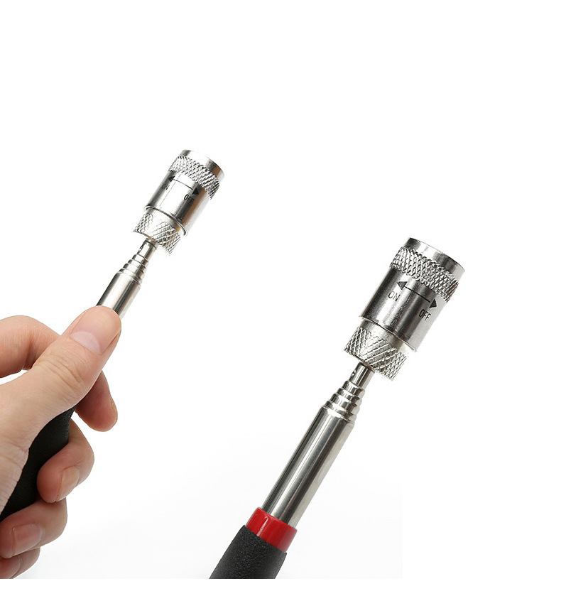 LED Powerful Iron-absorbing Rod Curved with Light Telescopic Extension Rod Car Metal Pick-up Picker Magnet Suction Tool