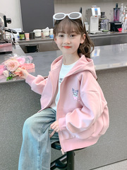 女童卫衣2025新款洋气秋装女孩连帽上衣儿童装春秋季时髦大童衣服