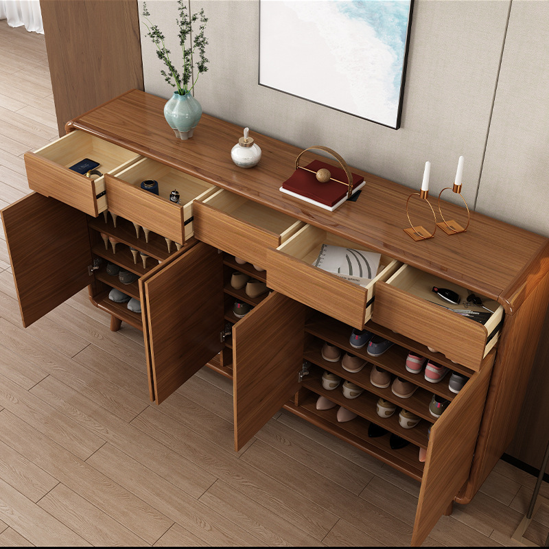 全實木鞋櫃家用門口大容量入戶玄關儲物櫃新中式客廳進門收納門廳