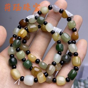 Xinjiang Hetian Jade Natural Jade Bracelet Seed Material Duobao Bracelet Original Stone Single Ring Men's and Women's Bracelet genuine goods