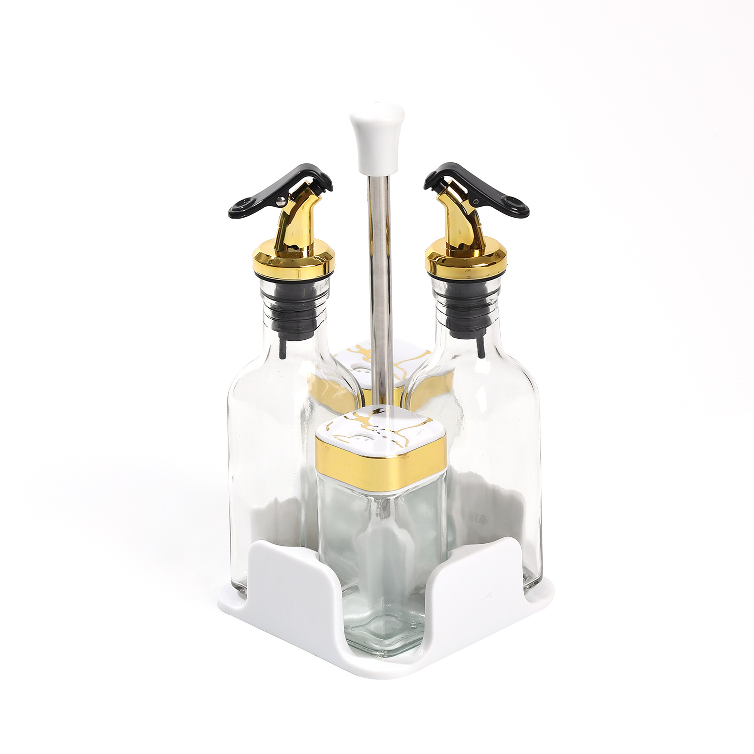 Tarro de condimento de cocina combinación de juego para el hogar Tarro de condimento de lujo ligero nórdico sellado a prueba de humedad botella de condimento acrílico al por mayor