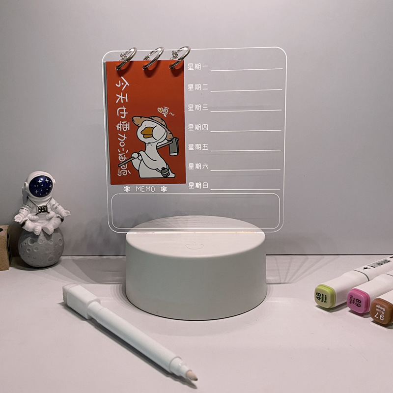 Acrylic glowing desk calendar, notebook, 2023