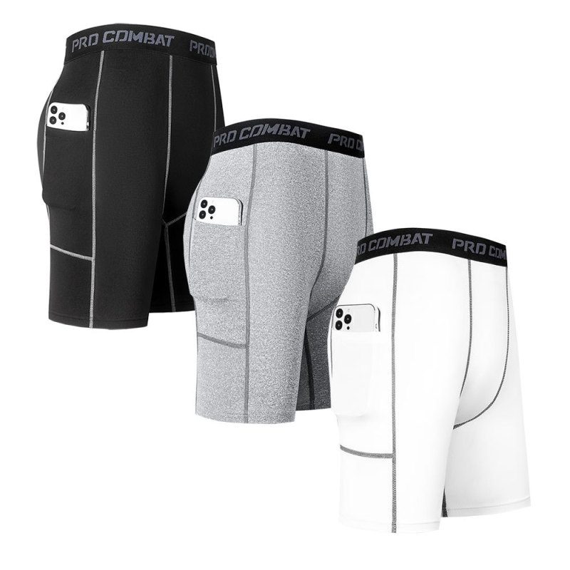 Cross-border Sports Fitness Pants Men's Running Sports Tight Stretch Quick-drying Pocket Pants Basketball Training Outdoor Pants Cross-border Sports Fitness Pants Men's Running Sports Tight Stretch Quick-drying Pocket Pants Basketball Training Outdoor Pants