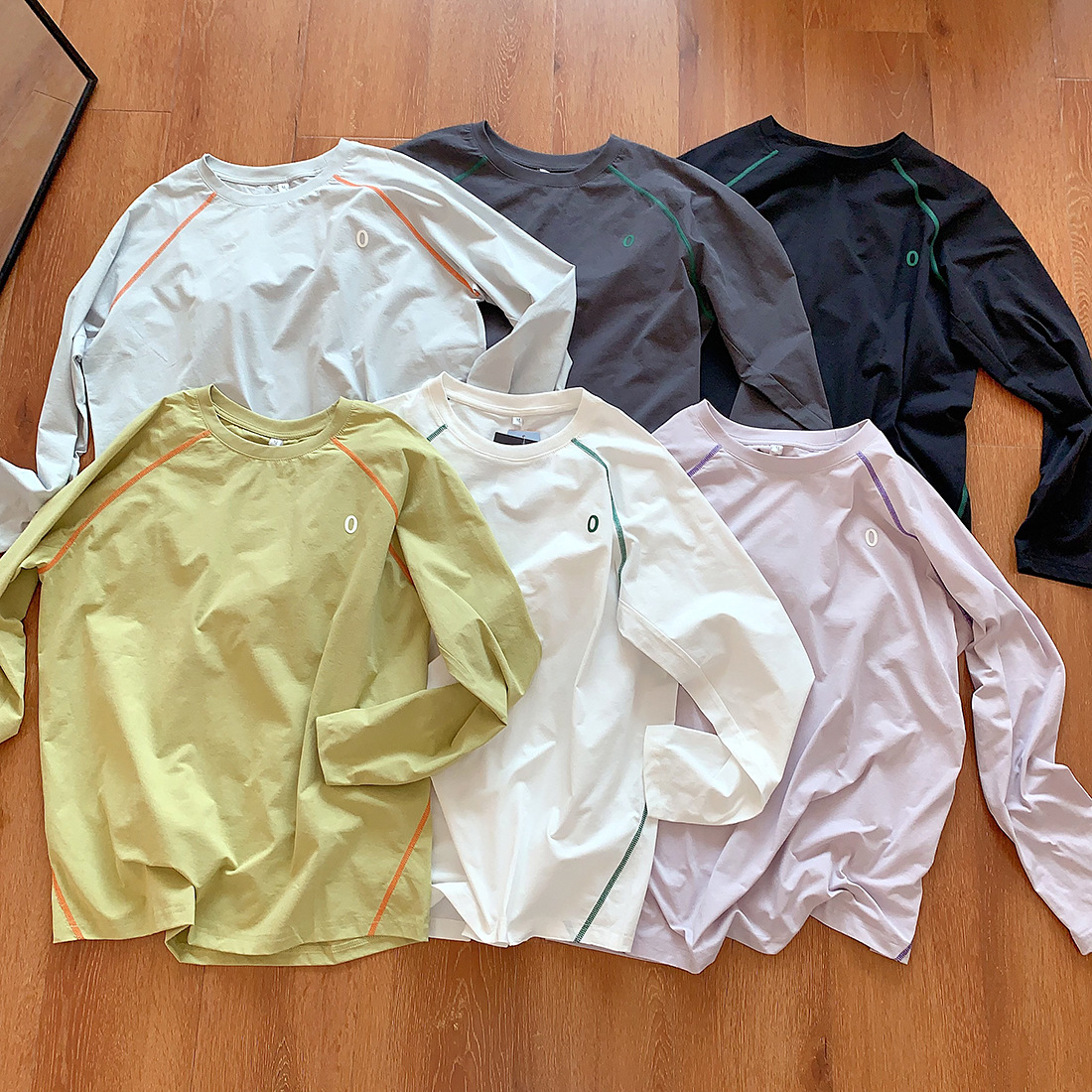 Outdoor Mountain Style Autumn Unisex Loose Print Color Block Patchwork Cycling Sports Casual Long Sleeve T-Shirt_viptrois.com