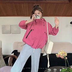 冲锋衣外套女韩系休闲2025秋季新款感宽松短款连帽小个子夹克