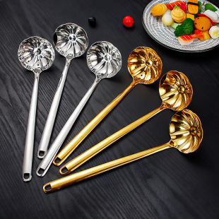 Stainless steel spoon soup drain thickened kitchen hot pot colander creative national tide wind load oil colander wholesale