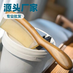 人気商品 羊角と緑檀を組み合わせた長柄櫛 天然羊角櫛、象嵌櫛 髪のケアと育毛のための長柄櫛