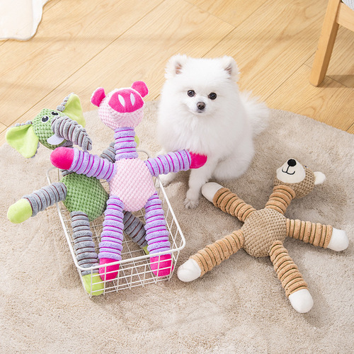 Dog Toy Bite Corn Velvet Elephant Bear Pig Animal Sound Toy Small Dog Pet Toy Manufacturer Wholesale