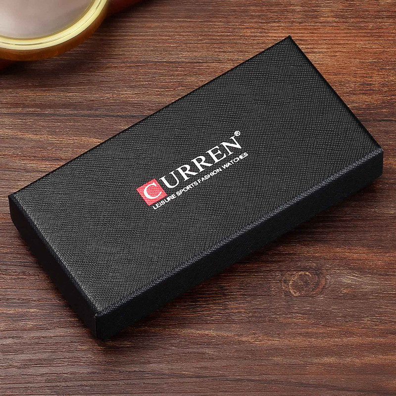 Caja de regalo negra para reloj Curren/Karrain con logotipo, debe ordenarse junto con el reloj, no se vende por separado.