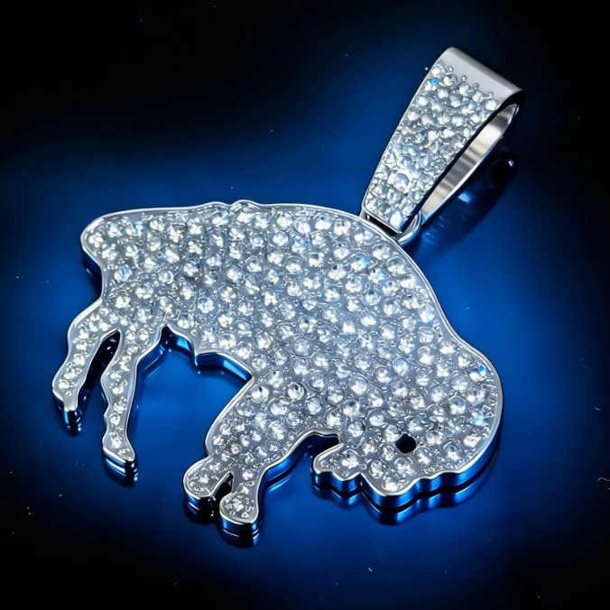 Europa y Estados Unidos Hip Hop fuerza Totem colgante búfalo de diamante cadena cubana rey del desierto explosión de la calle para hombre explosión