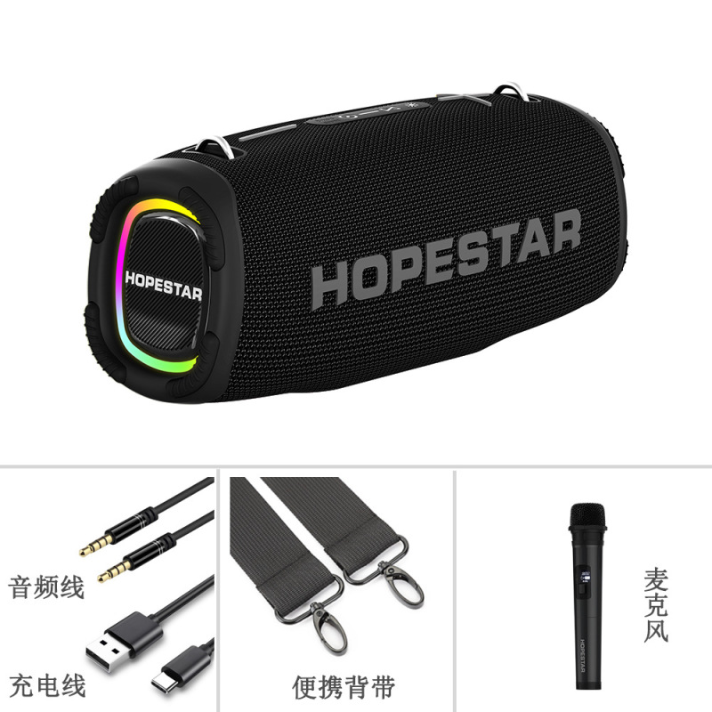 A6maxハイパワー80w屋外ポータブルbluetoothスピーカーマイク付き家庭カラオケサブウーファrgb付き|undefined