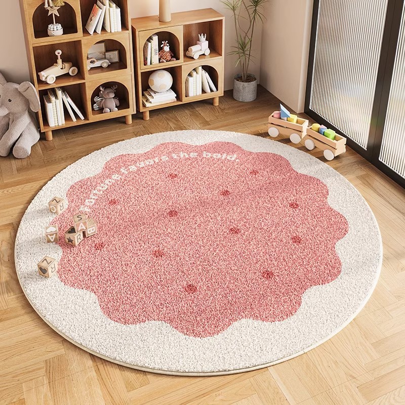Alfombra de alta densidad de cachemira redonda moderna y simple para la sala de estar de la casa, silla de computadora, alfombra de cama del dormitorio
