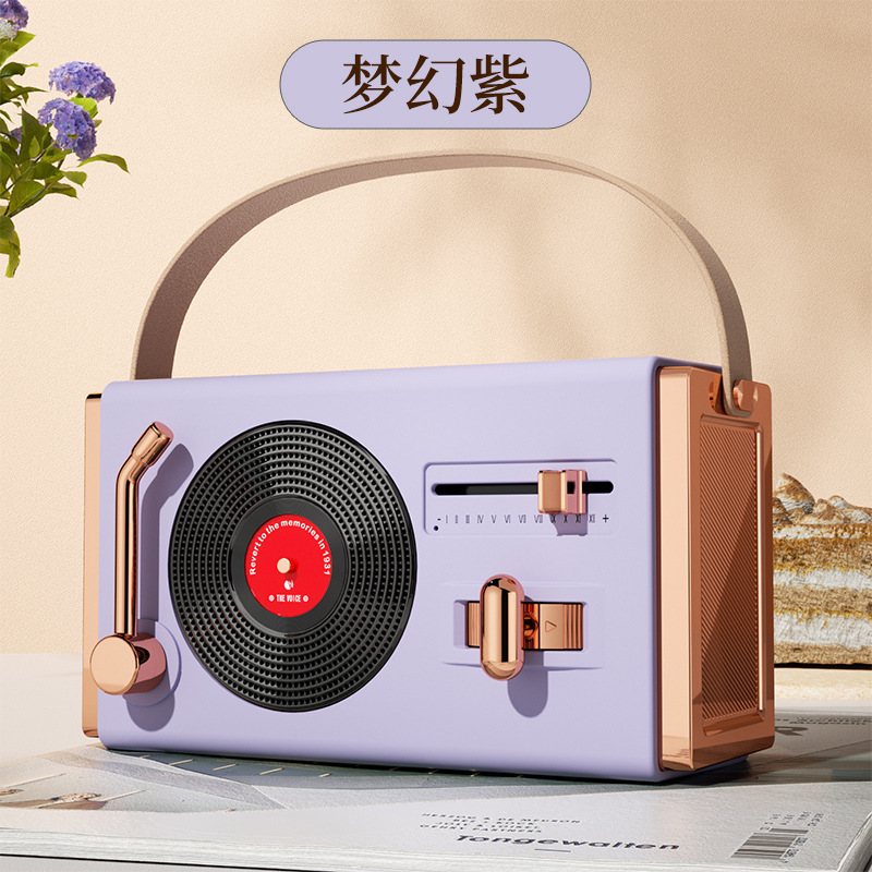 クリエイティブレトロなbluetoothスピーカー無線ミニ低音携帯小音響クロスボーダー爆金ラジオbluetoothスピーカー|undefined