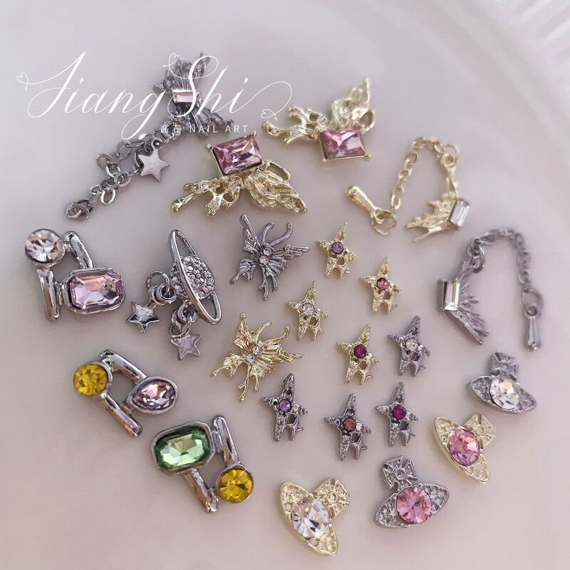 Internet Celebrant New Phalaenopsis Bow Pendant Star Mans Alloy Irregular Nail Art Jewelry Sweet Cool Spice Style Decoration