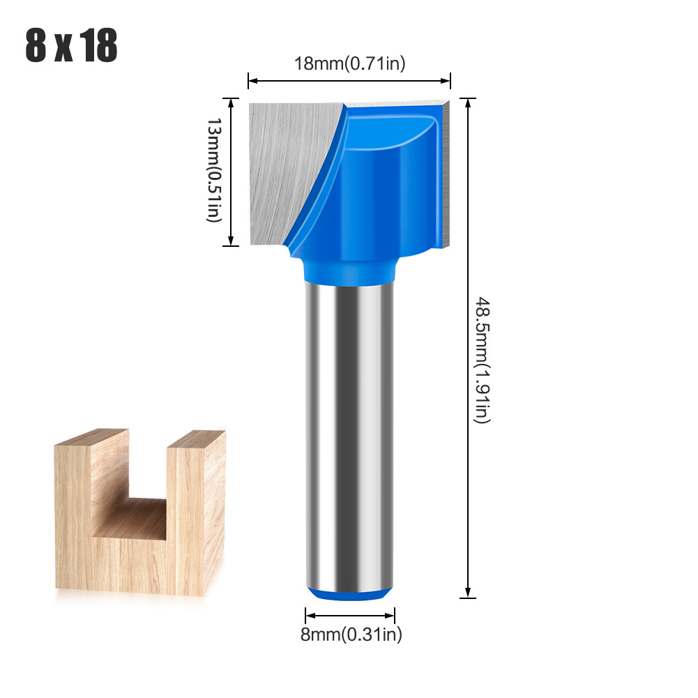 Mango de 8mm exportado a Rusia Amazon AliExpress máquina de grabado máquina de recorte cuchillo de limpieza de fondo plano 10-32mm azul