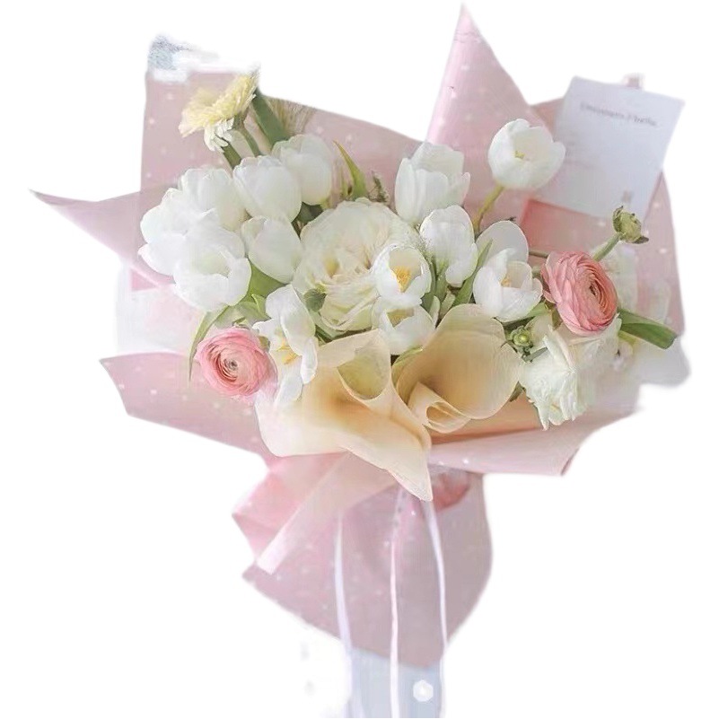 Papel de Regalo Lizhiran Impermeable de Doble Cara con Diseño de Lunares, Papel de Envolver Flores Elegante Europeo, Venta al por Mayor en Existencia