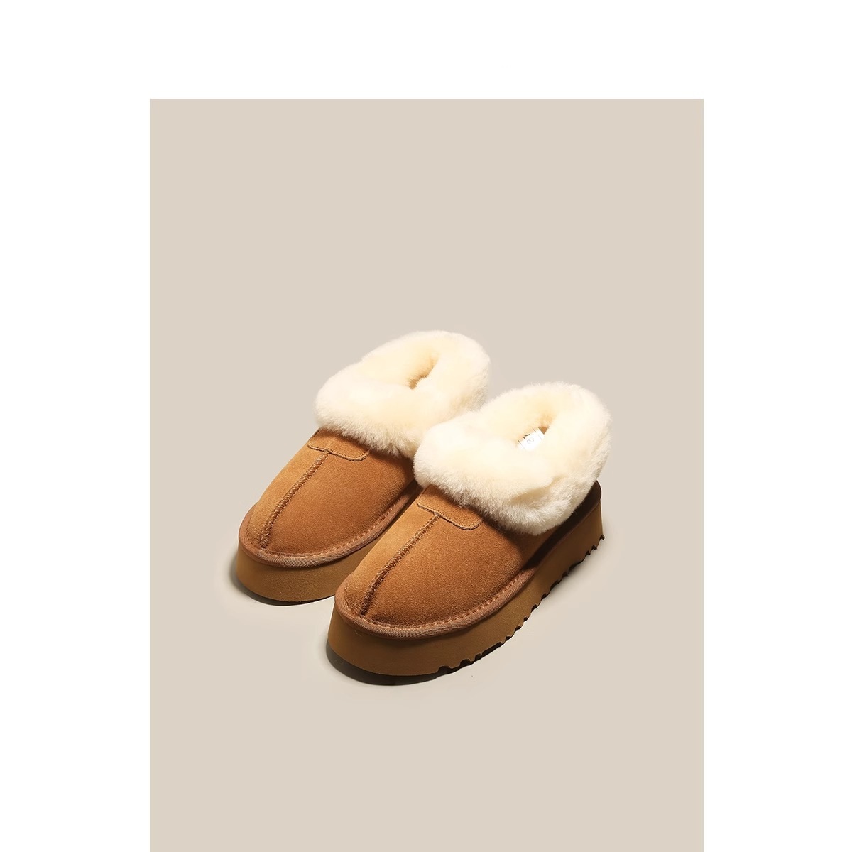 2023 Winter New Korean Edition Plush and Thick Insulation Northeast Thick Sole Cotton Shoes_voghion.com