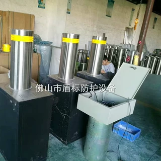 校园入口全自动液压升降柱304不锈钢防撞庄路障伸缩地桩219直径