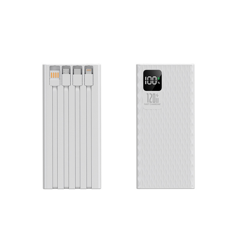 国境を越えた 22.5W 超高速充電 20000 mAh パワーバンクには、ロゴが印刷された大容量モバイル電源用のケーブルが付属しています|undefined