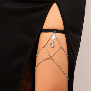 Europe and the United States cross-border jewelry sexy beach elastic belt thigh chain rhinestone leg ring tassel chain nightclub wind leg ornaments