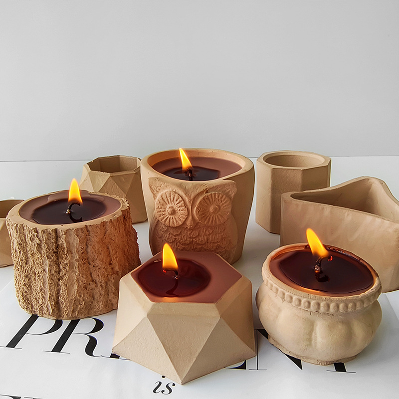Molde de silicona para maceta de bricolaje, abrasivo de maceta hecho a mano, candelabro geométrico, taza de cera, vela de aromaterapia, molde de epoxi