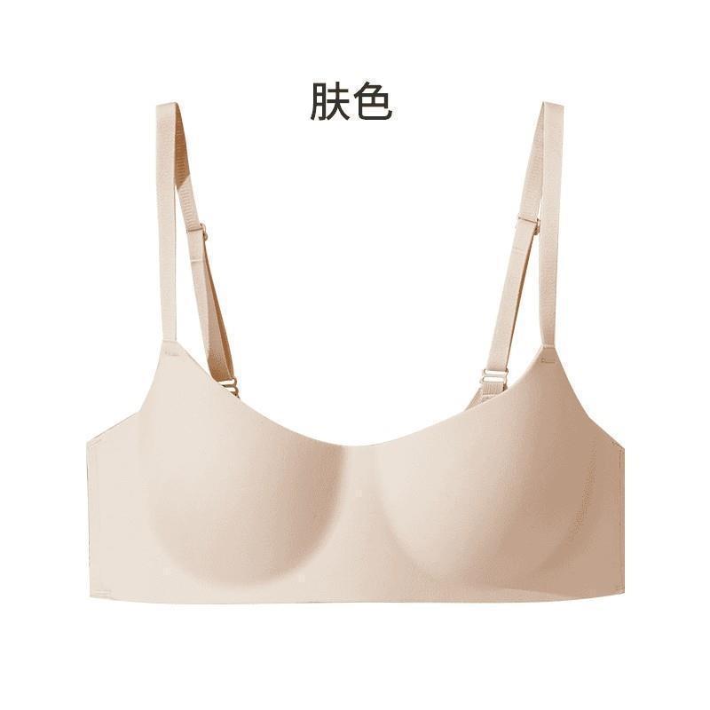 戴洛菲Delorfe内衣显小显瘦夏无痕一片式文胸中小胸少女薄款光面|undefined