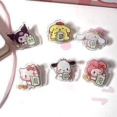 2023 Sanrio Kuromi Pochaco Dog Seal Clip High-Quality PP Clip Stand Ins Girl Student Multifunctional