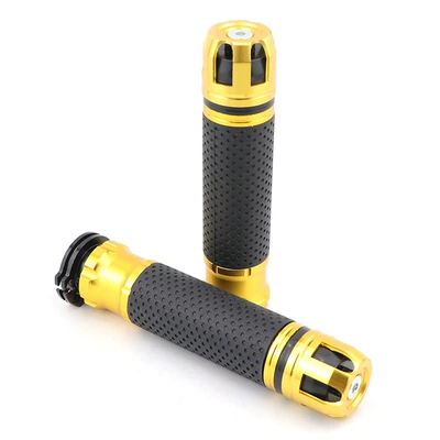 Grips, Cnc Grips 22mm, Motorcycle Handle Cover - 1-pair-in-pvc-box-gold