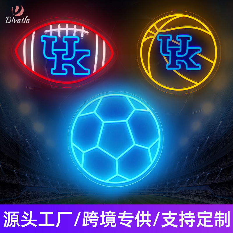 Amazon Hot Sale Custom Neon Football Team Wall Decorative Lights Bedroom Led Logo Luminous Lights Yake Lights