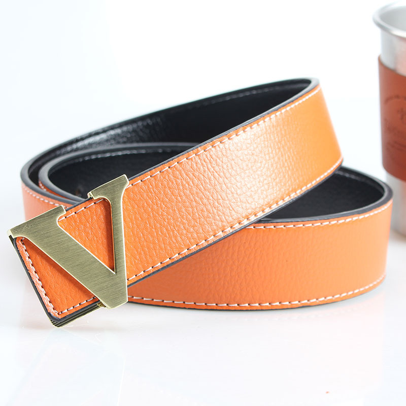 V buckle orange h body gold buckle