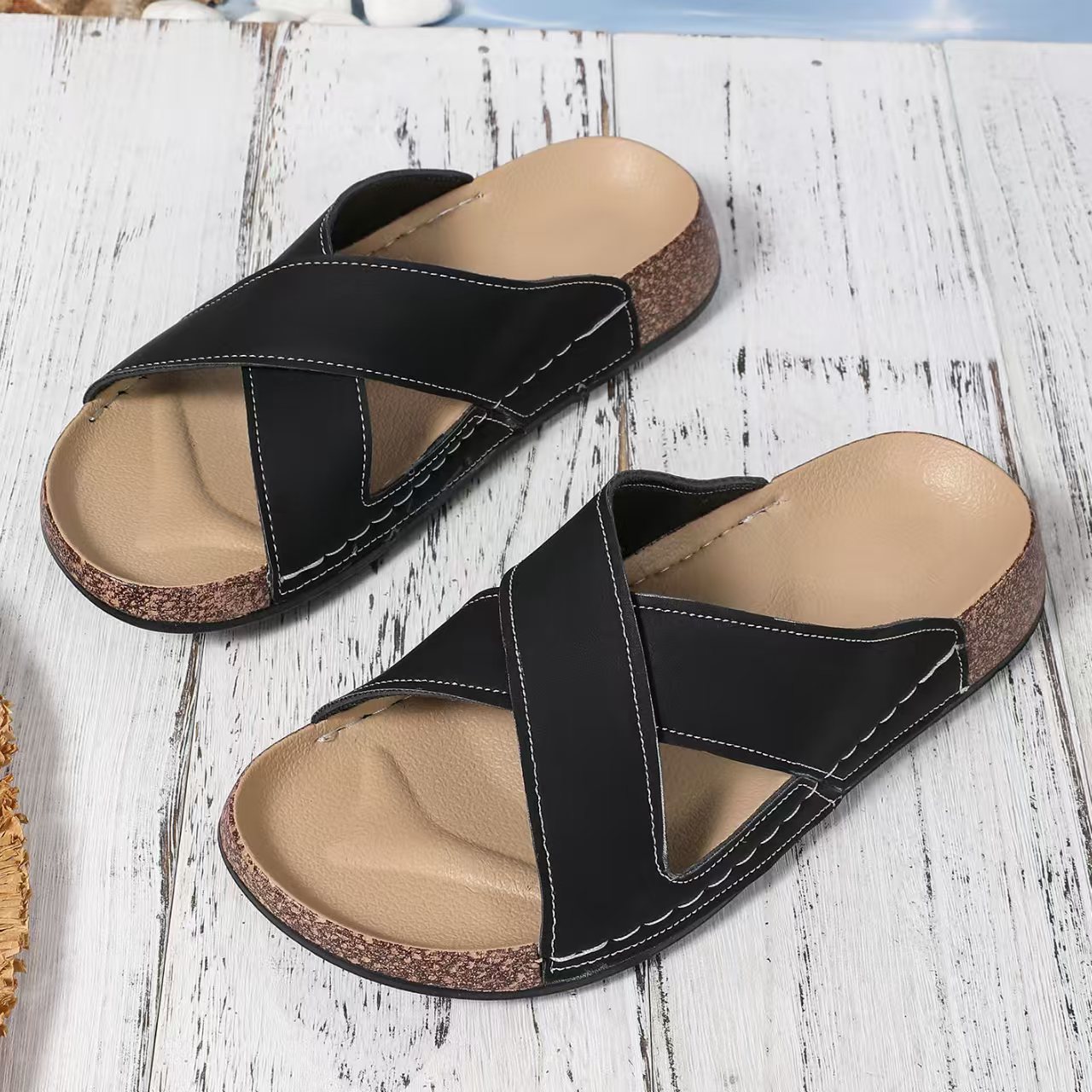 Women's Strap Flat Sandals Casual Design Plus Size Summer New Style Beach Shoes_voghion.com