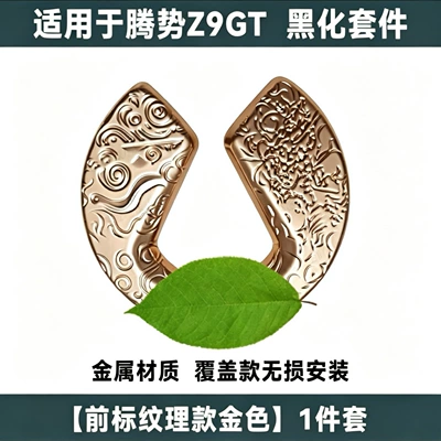 Suitable for BYD Denza Z9GT, Car logo - suitable-for-denza-z9gt-gold-textured-model-front-emblem-1-piece-set