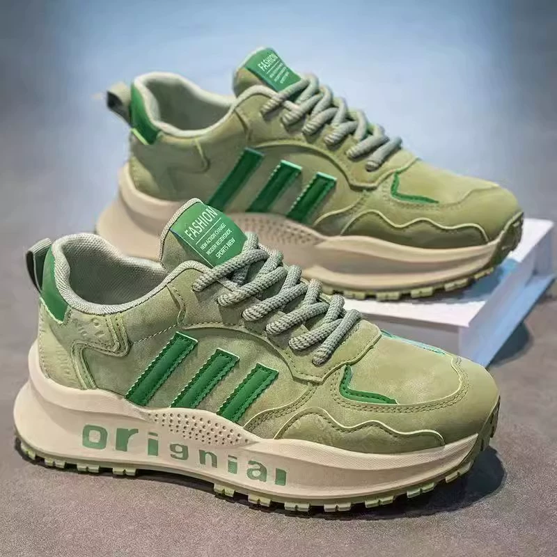 Demi-season non-slip footwear, sports shoes for leisure platform, European style, for running