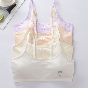 Wholesale Developmental Girls' Underwear for Primary and Secondary School Students Aged 9-16 Vest-style Chest Wrapping Girls' Anti-walking Strapless Cotton