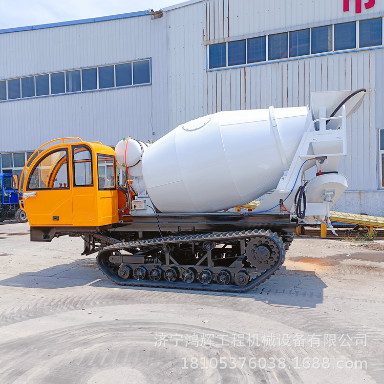 水利施工履带搅拌罐车 砂浆自动拌料运输车 加厚工程底盘耐磨