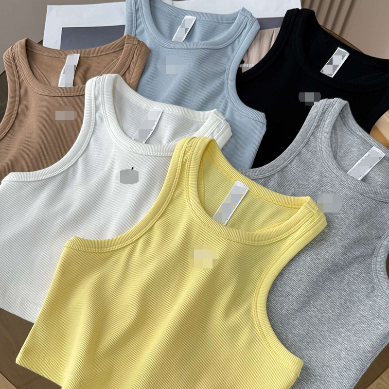 Al Vest for Women, Sports Yoga Casual Tank Top, Short Ribbed Pure Cotton Inner Wear, Slim Fit Top, European and American Fashion Al Vest for Women, Sports Yoga Casual Tank Top, Short Ribbed Pure Cotton Inner Wear, Slim Fit Top, European and American Fashion