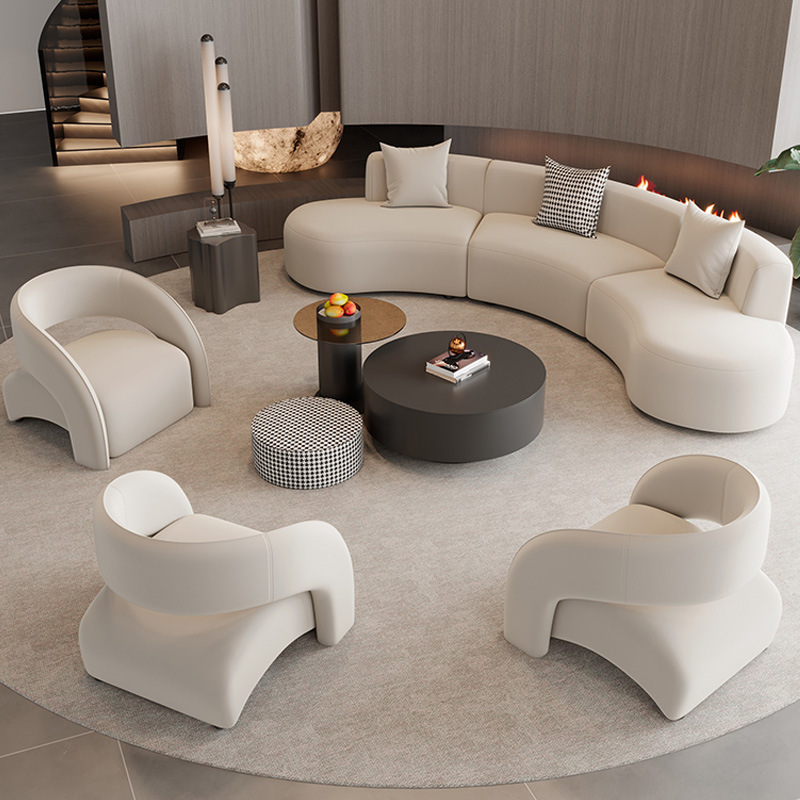 Hotel Lobby Sofa Coffee Table Combination Sales Office Negotiation Rest Area Beauty Club Reception Corner Arc Reception