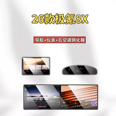 Car interior film Control Tempered Film, Central Control - suitable-for-zeekr-8x-integrated-screen-instrument-panel-rear-ac-high-definition-tempered-glass-screen-protector