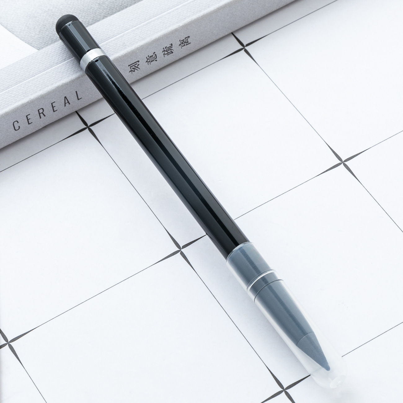 Tecnología negra lápiz eterno sin cortar pantalla táctil lápiz de cabeza de capacitancia para estudiantes de escritura lápiz borracha para escribir lápiz continuo