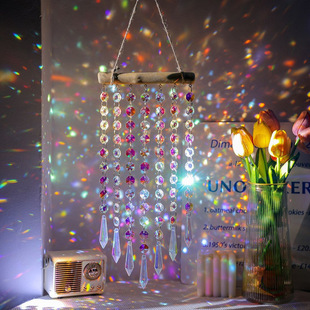 Sun Symphony Crystal Wind Chime Pendant Bedroom Window Rainbow Pendant Fantasy Light and Shadow Sun Catcher Decoration Gift