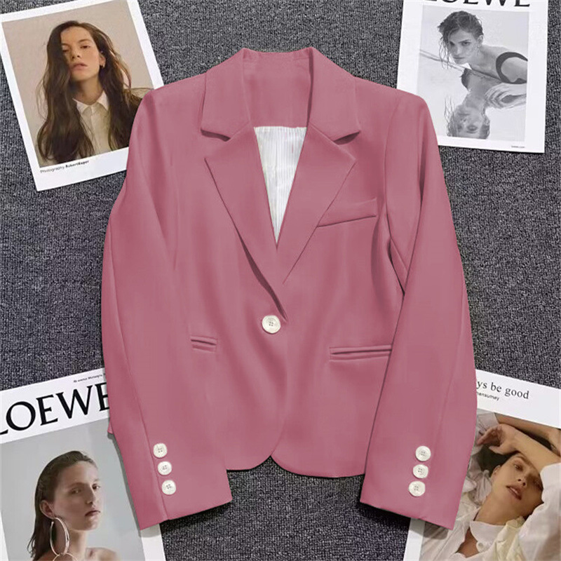 Chaqueta de Traje Casual para Mujer, Corte Holgado, Cuello de Traje, Manga Larga, para Primavera y Otoño