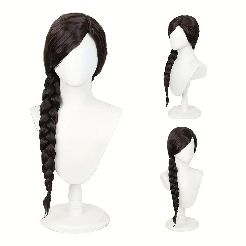 Wicked (The Movie) Elphaba Cosplay Wig - Dark Brown Braided Long Hair - In Stock