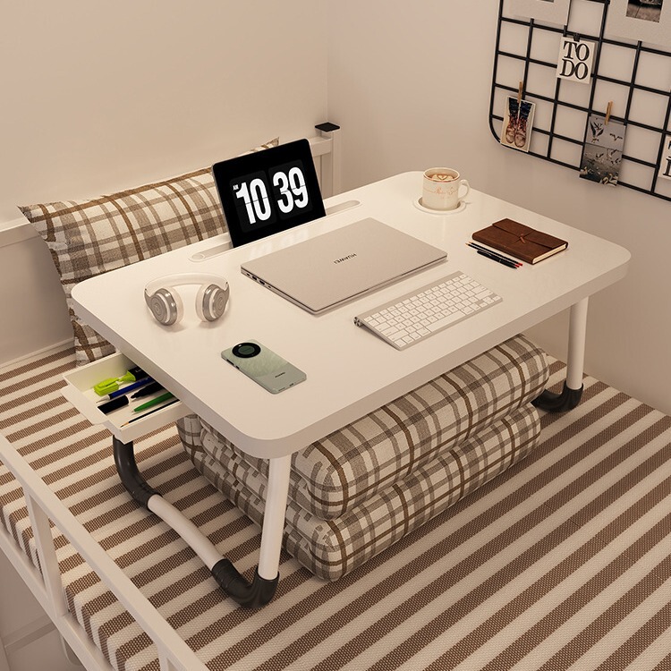 Foldable Small Table Simple Computer Desk Bay Window Study Table Student Dormitory Bedroom Notebook Lazy Bed Table