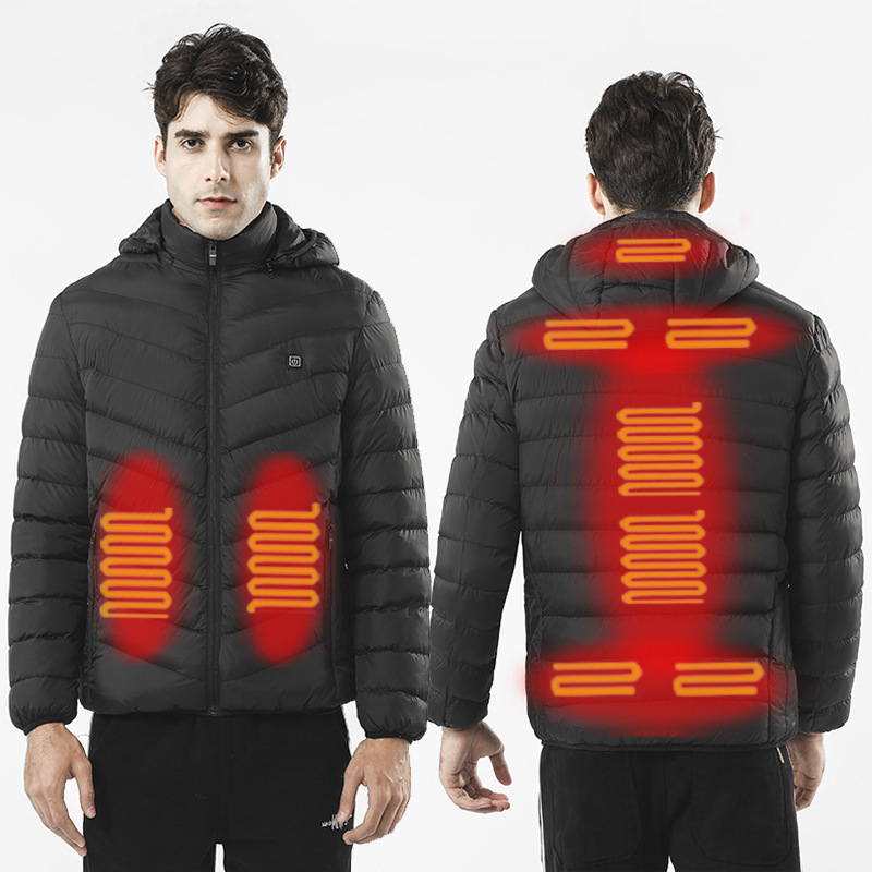 Nine piece, 9-zone constant temperature jacket for men in winter, USB charging, thermal protection, cotton electric_voghion.com